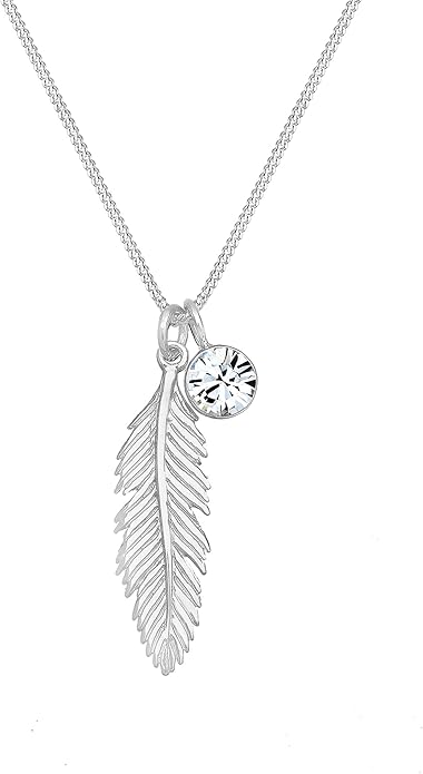Collier Femme Plume en Argent Sterling 925